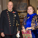 11. februar: Nye ambassadører avleverer sine akkreditiver til Kong Harald i høytidelig audiens før de kan begynne sitt virke. Årets første var Afghanistans ny ambassadør, Shakria Barakzai Foto: Terje Bendiksby / NTB scanpix
